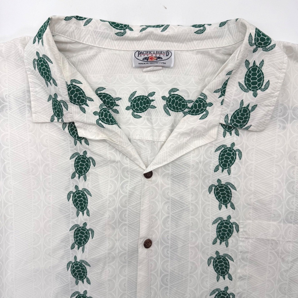 Pacific Legend Shirt Men 4XL White Green Sea Turtle Hawaiian Aloha Tropical